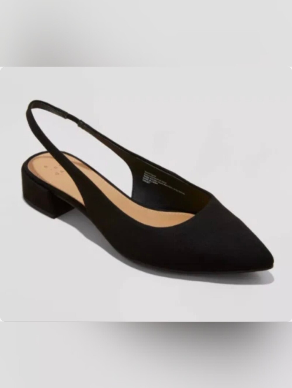A New Day Women's Elle Slingback Pointed Toe Heels Black